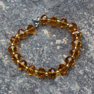 Yellow Czech Glass Bead Bracelet